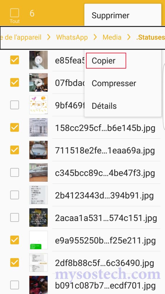 copier les satut whatsapp galerie